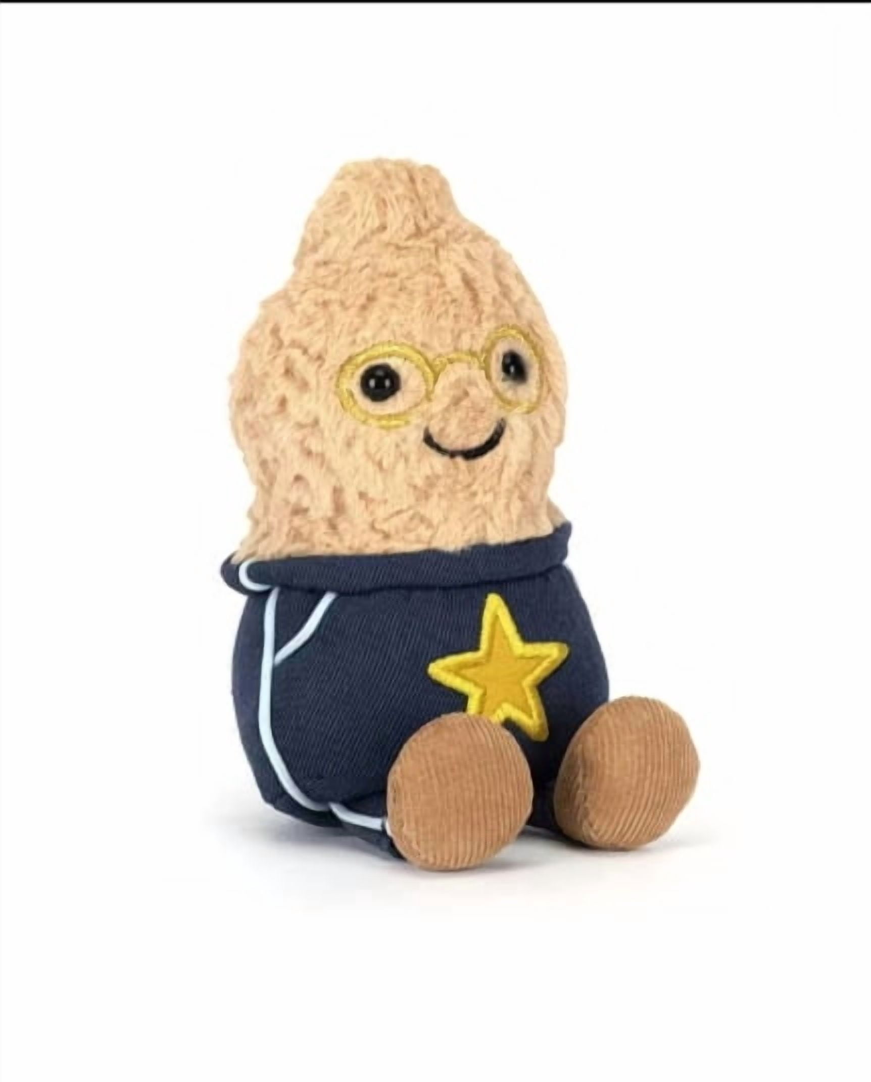 Jellycat Amuseable Peanut Sporty Stuffed Animal, Soft Peanut Plush Toy with Glasses & Star Track Pants
