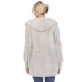 thumbnail image 3 of White Mark Cardigan à Capuchon en Peluche pour Femmes avec Poches, 3 of 6