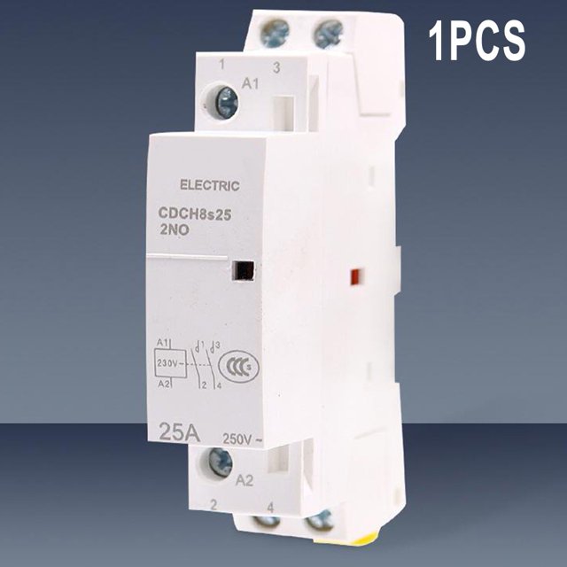 1PCS 2 Pôles 4 Pôles 25 Ampères Sans/sans+ Rail DIN Normalement Ouvert 2NO
