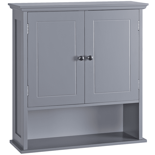 Yaheetech Armoire Murale à 4 Niveaux avec Tablette pour Salon, Gris Foncé