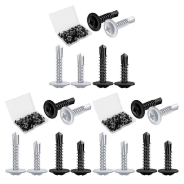 Baohd 120pieces Strong And Convenient Storage Assorted Flat Head Self Drilling Screws 3Set