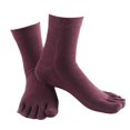 thumbnail image 2 of serony 1Pair Comfy Five Toe Socks Cotton High Crew Sock Athletic Solid Socks Purple, 2 of 5