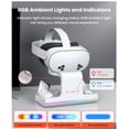 thumbnail image 3 of Dock Meta Quest 3S/Oculus Quest 3S VR Headset & Controllers Charging Stand RGB LED Light On/Off VR Accessories with 2 Rechargeable Batteries, 2-in-1 Fast Charging Station, 3 of 6