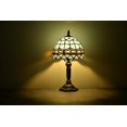 thumbnail image 4 of Tiffany Style Lamp Table Lamp Bedside Desk LED Lamp Bedroom Stained-Glass 14.5'' Height Blue, 4 of 4