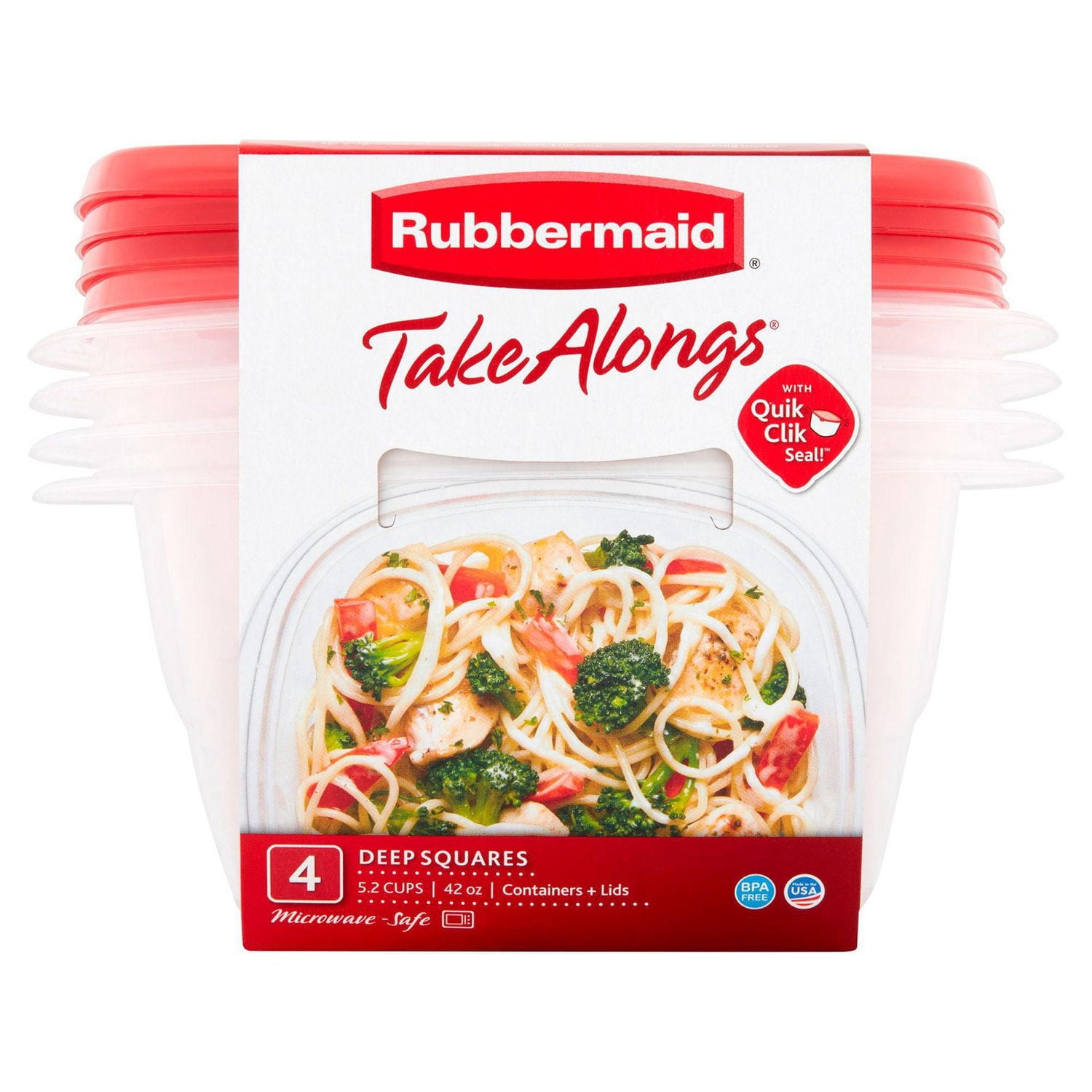 Rubbermaid TakeAlongs Contenant pour aliments, Carrés profonds, 5,2 tasses