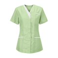 thumbnail image 2 of XZNGL Womens Nurses Tunic Uniform Clinic Carer V-Neck Protective Clothing Tops, 2 of 4
