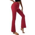 thumbnail image 4 of Women's Bootcut Yoga Pants Crossover High Waisted Workout Leggings Stretch Through Tummy Control Flare Pants, 4 of 7