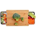thumbnail image 2 of Cutting Board with Drawer for Kitchen | Bamboo Chopping Board with Storage | Multi-Functional Slicing Board for Fruit, Bread, Vegetables | Juice Groove and Non-Slip Feet for Countertop Protection, 2 of 6