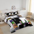 thumbnail image 3 of YST Kids Geometric Comforter Set Full Size,Abstract Galaxy Sequins Bedding Set For Girls Boys Buffalo Check Grids Down Comforter Soft Lightweight Quilt Duvet Modern Fashion Room Decor, 3 of 6