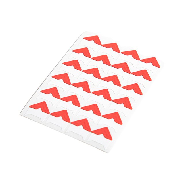Transemion 24pcs Paper Durable And Tear-resistant Corner Stickers For Photo Album Easy To Replace Durability red