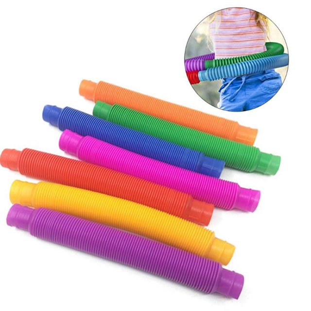 pitrice 8pcs/set Pop Tubes Stress Relief Anxiety Handheld Interesty Sensory Toy mini size