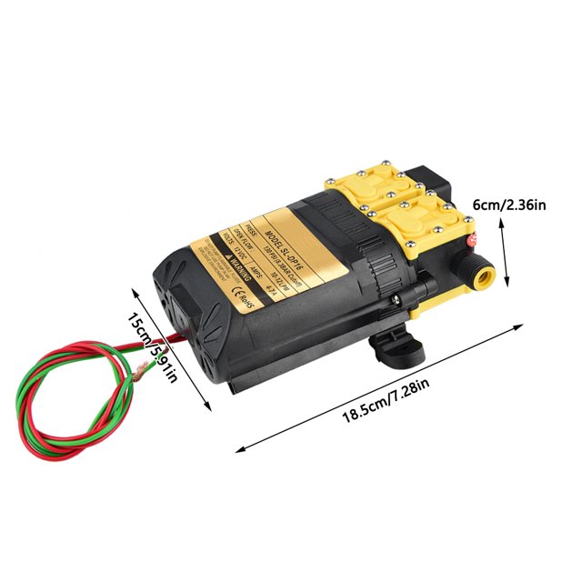 12V High Pressure Agricultural Electric Water Sprayer Pump for Water Pumping, Made From Cast Steel and ABS Plastic with Dual Core Power for Excellent Performance,