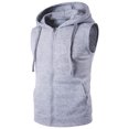 thumbnail image 2 of XZNGL Sleeveless Hooded Vest for Men,Solid Color Casual Tank Top with Drawstring Hood,Polyester Cotton Blend,Standard Thickness,Fits to Size,Autumn Spring Wear, 2 of 9