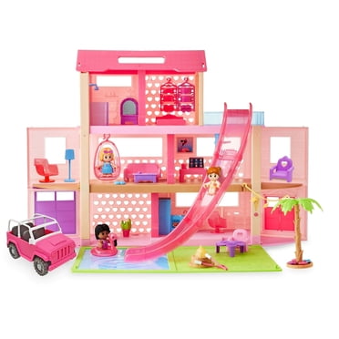 Kid Connection Pool Party Doll House with Lights and Sounds, 44 Pieces, Toddler Toys