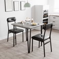 thumbnail image 3 of 3-Piece Dining Set, Dining Table Set for 2, Square Dining Room Table Set with 2 Upholstered Chairs, 3 Piece Kitchen Table Set for Home, Dinette, Breakfast Nook, Farmhouse, Small Space, 3 of 9