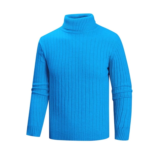 fatyb Chandail pour Hommes à Col Roulé Décontracté Tricoté Extensible à Manches Longues Hauts Chauds d'Automne Hiver pour Hommes