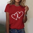 thumbnail image 2 of VKOYWKM T-Shirts Cœur d'Amour Femmes T-Shirts de la Saint-Valentin Mignon Haut à Imprimé Cœur d'Amour T-Shirts à Manches Courtes de la Saint-Valentin T-Shirts de Fête Col Rond T-Shirts Cœur de la Saint-Valentin, 2 of 5