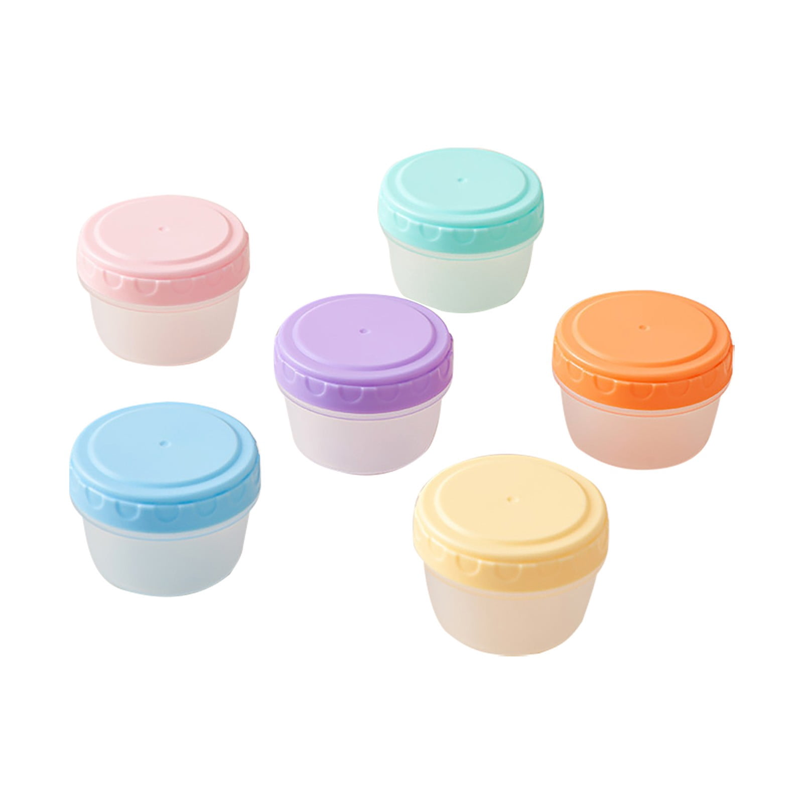 6Pcs 2Oz Small Containers With Lids,Reusable Plastic Storage Jars For Snack And Puree, Salad Dressing Container To Go, Storage Containers, Freezer Food Containers, Dishwasher Safe,Bpa Free,6PCS
