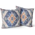 thumbnail image 1 of Blue Boho Throw Pillow Covers Set of 2 Monaco Rug Carpet Double Sided Pattern Cotton Soft Pillow Case Cushion Cover Pillowcase for Garden Couch Sofa Bed Decorative 18x18 inch, 1 of 5