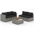 thumbnail image 1 of Gymax 5PCS Patio Sectional Sofa Couch PE Rattan Conversation Set Outdoor Black, 1 of 6