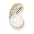 thumbnail image 1 of Pendentif en Or Jaune 14K avec Diamant et Perle de Culture Ronde 6-7mm, 1 of 2