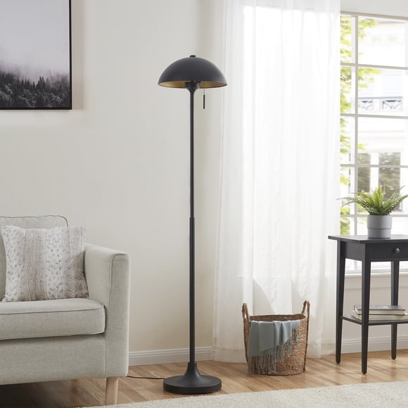 Better Homes & Gardens 62" Modern Dome Floor Lamp, Black