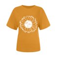 thumbnail image 3 of T-shirts Graphiques pour Femmes, Mode Femmes Nouveau Style T-Shirts à Imprimé Floral Amples à Manches Courtes Col Ras du Cou Blouses d'Été Décontractées Hauts pour Dames, 3 of 6