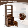 thumbnail image 2 of Gymax Nightstand Bedside End Side Table Bookshelf w/ Charging Station Rustic Brown, 2 of 10