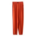 thumbnail image 1 of XZNGL Fashion Women Solid Color Sashes Straight Casual Long Pants Trousers, 1 of 3