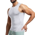 thumbnail image 3 of Yuyuzo Workout Tank Tops for Men Round Neck Slim Fitted Quick Drying Sleeveless Athletic Muscle T Shirts, 3 of 6