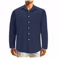 thumbnail image 1 of Birdeem Chemise Décontractée Mode Homme Couleur Unie Boutons Poches Manches Longues Col Rabattu, 1 of 5