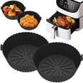 thumbnail image 2 of 2Pcs Air Fryer Silicone Pot avec Poignée 6.7" Air Fryer Doublure Résistant à la Chaleur Air Friteuse Panier en Silicone Cuisson Pan Air Fryer Accessoires Doublures, 2 of 10