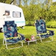 thumbnail image 4 of Costway 3PCS Outdoor Camping Set with 5-Level Adjustable Backrest Storage Bag Towel Bar, 4 of 10