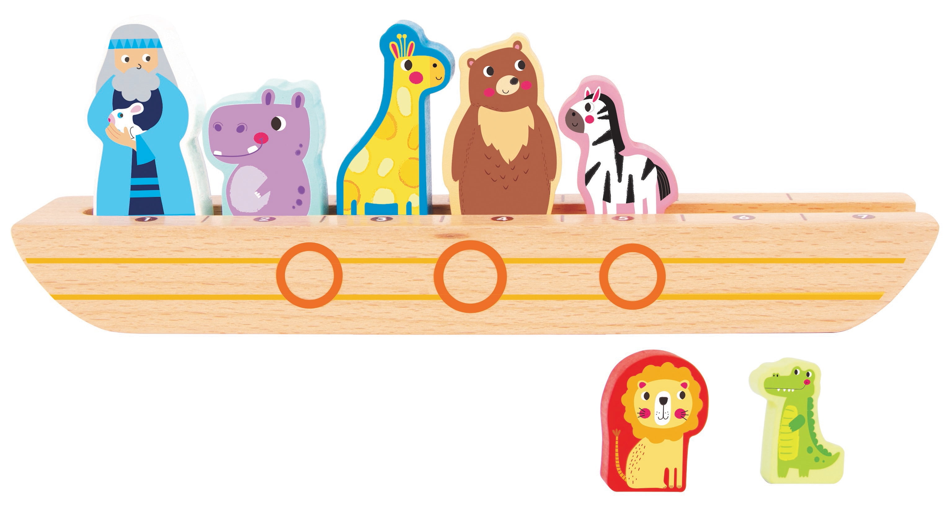 TOOKYLAND Aboard Noah's Ark Toy - 9pcs Matching Game, Wooden