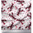 thumbnail image 1 of Soimoi Rayon Fabric Dot & Lobster Ocean Print Fabric by The Yard 42 Inch Wide, 1 of 3