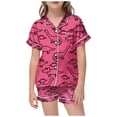thumbnail image 1 of Hiiyo Little Girls Pajamas Dinosaur Print Button-Down Sleepwear Set, 2-Piece, Sizes 2-13T, 1 of 4