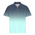 thumbnail image 4 of EOYWHK Button Up Shirts Men Business Casual Golf Shirts Gradient Color Muscle Shirts Short Sleeve Collar Work Blouse, 4 of 6