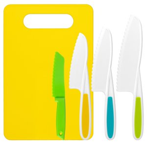 5 Pcs Kids Kits de Cuisine Réel, Montessori Outils de Cuisine, Couteau pour enfants ensemble pour la vraie cuisine, 4 Pcs Sécurité des enfants Couteaux de cuisine