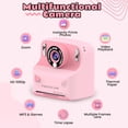 thumbnail image 2 of Proscan Children’s Zero Ink Instant Print Camera, 1080p HD Video Recording, 2.4” Screen, Thermal Printing, Type-C USB, 16X Digital Zoom, Pink, 2 of 11