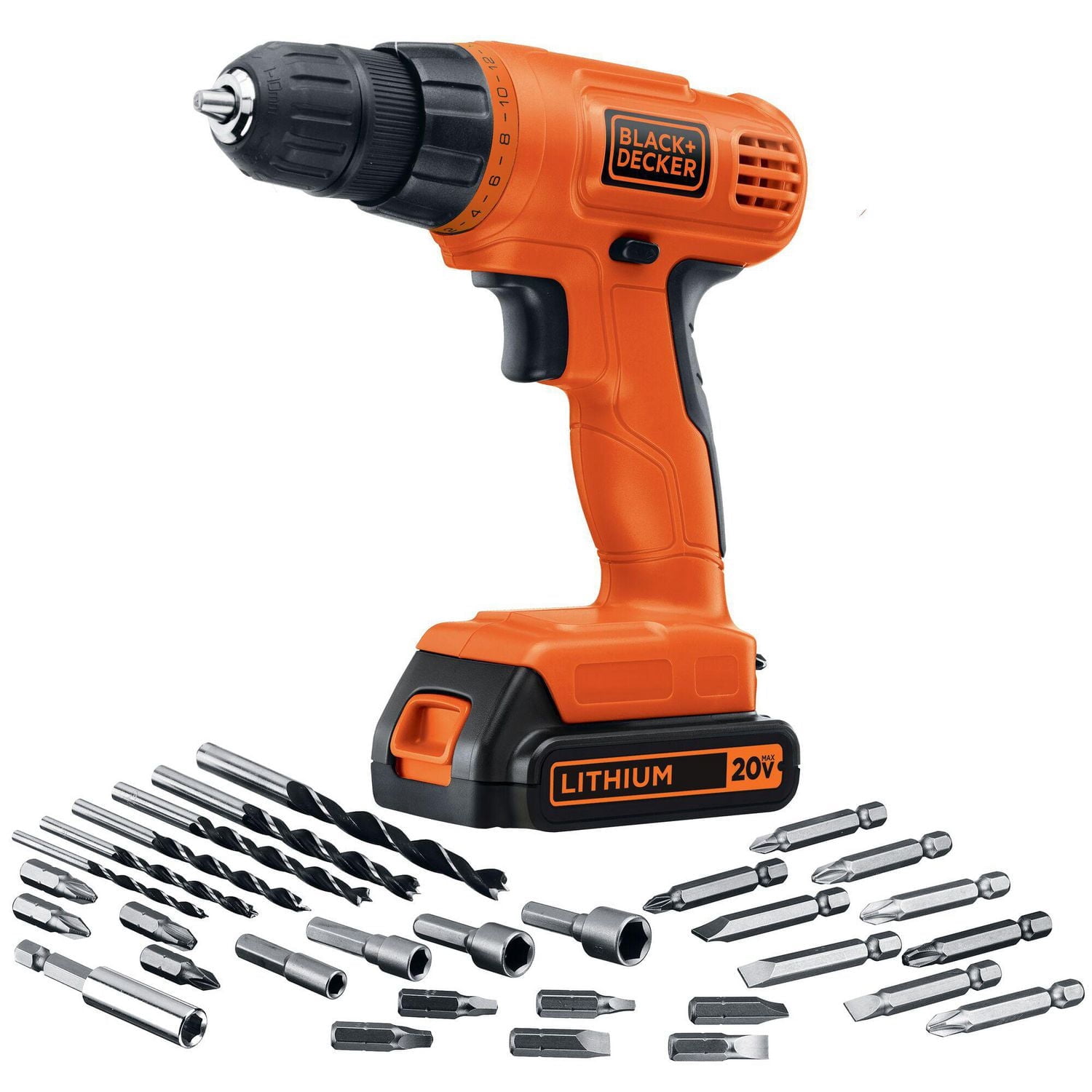 BLACK+DECKER LD120VA 20V MAX* Powerconnect Cordless Drill/Driver with 30 Piece Accessory Kit