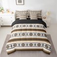 thumbnail image 2 of 7 Piece Rustic Lodge Cabin Comforter Set Queen Western Boho Bedding Sets With Sheets Bohemian Striped Aztec Bed In A Bag For Adults Men Retro Brown Country Bed Set Farmhouse Decor, 2 of 5