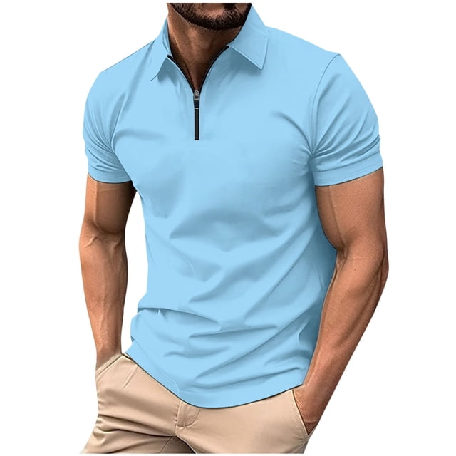 Shirts for Men, Mens Lapel Color Buttons Outdoors Short Sleeve Turndown Collar Blouse Shirt