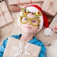 thumbnail image 2 of PVCS 2022 Christmas Glasses Frame Cartoon Stereo Glasses Party Props - Golden Fur Ball, 2 of 5