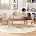 thumbnail image 2 of Costway Ensemble de Table pour Enfants en Forme de Fleur avec 2 Chaises Format Enfant Pieds en Pin Massif Rose, 2 of 10