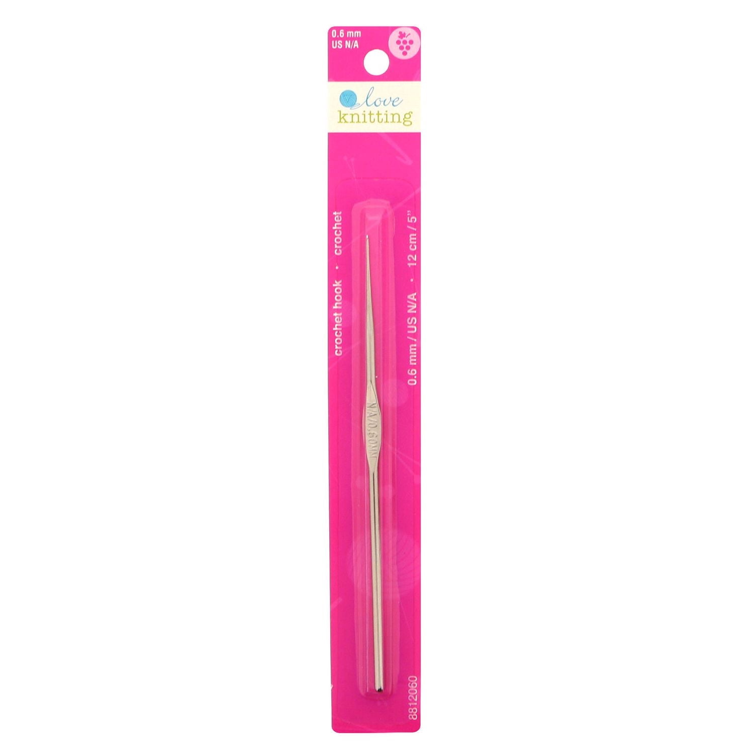 LOVE KNITTING Crochet Hook, 12 cm (5 in), Steel, 0.6 mm (0.02 in)