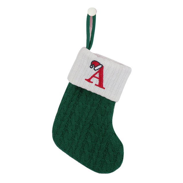 HEVIRGO Christmas Socks Eye-catching Letter Embroidered Hanging Knit Stocking for Festive Holiday Decorations