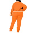 thumbnail image 5 of MAWCLOS Women Plus Size Slim Leg Sweatsuits Running Long Sleeve Jacket+Sweatpants Orange L, 5 of 5