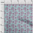 thumbnail image 2 of oneOone Velvet Turquoise Blue Fabric Asian Floral Block Craft Projects Decor Fabric Printed By The Yard 58 Inch Wide, 2 of 4