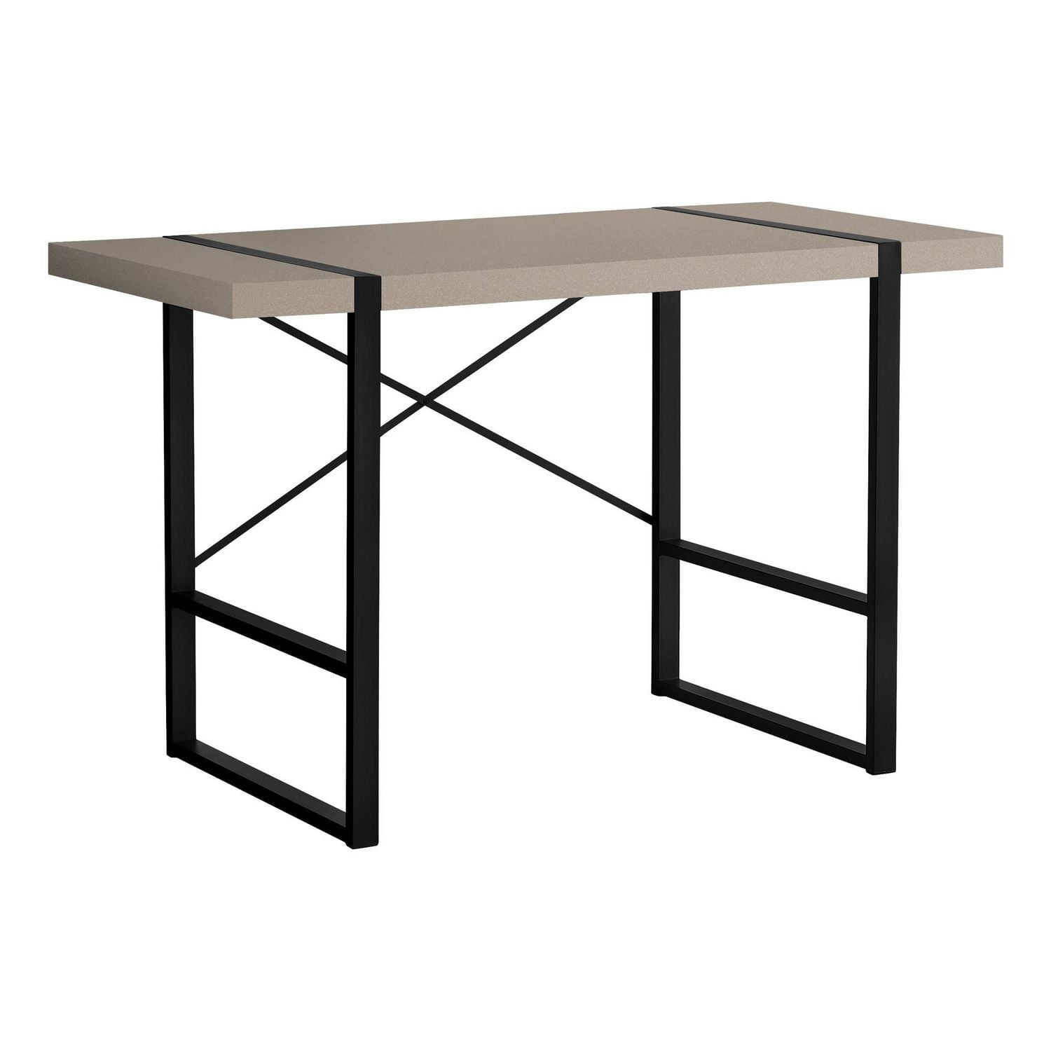 Monarch Specialties Bureau, Bureau À Domicile, Ordinateur Portable, 48"l, Travail, Métal, Stratifié, Beige, Noir, Contemporain, Moderne