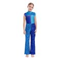 thumbnail image 1 of Sinleey Combinaison Sans Manches à Sequins pour Filles Combinaison Chat Latin Jazz Moderne Danse de Salon Bleu 8, 1 of 7